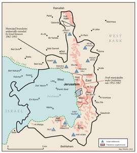 ISRAELI SETTLEMENTS AND PALESTINIAN NEIGHBORHOODS IN EAST JERUSALEM, 2000