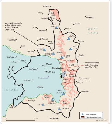 ISRAELI SETTLEMENTS AND PALESTINIAN NEIGHBORHOODS IN EAST JERUSALEM, 2000